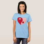 Yin Yang Heart (rood/roze) T-shirt (Voorkant volledig)