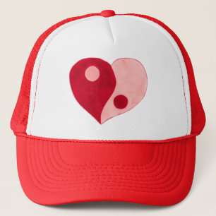Yin Yang Heart (rood/roze) Trucker Pet