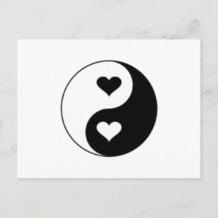Yin Yang Hearts Briefkaart