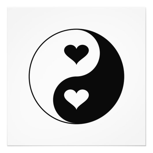 Yin Yang Hearts Foto Afdruk (Voorkant)