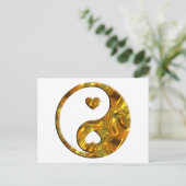 Yin & Yang / Hearts gold Briefkaart (Staand voorkant)
