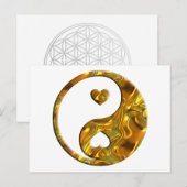 Yin & Yang / Hearts gold Briefkaart (Voorkant / Achterkant)