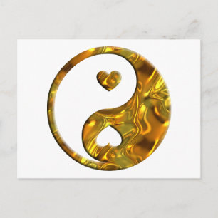 Yin & Yang / Hearts gold Briefkaart