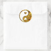Yin & Yang / Hearts gold Ronde Sticker (Tas)