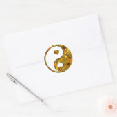 Yin & Yang / Hearts gold Ronde Sticker (Envelop)