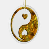 Yin & Yang / Hearts Gold Silver Keramisch Ornament (Rechts)