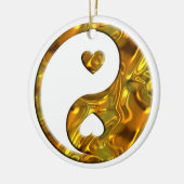 Yin & Yang / Hearts Gold Silver Keramisch Ornament (Links)