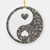 Yin & Yang / Hearts Gold Silver Keramisch Ornament (Achterkant)