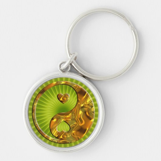 Yin & Yang / Hearts gold Sleutelhanger (Voorkant)