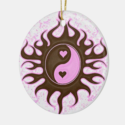 Yin Yang Hearts Keramisch Ornament (Links)