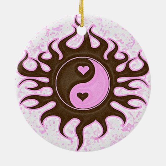 Yin Yang Hearts Keramisch Ornament (Achterkant)