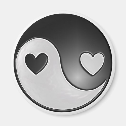 yin yang hearts magneet (Voorkant)