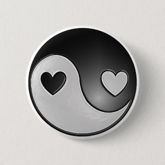 yin yang hearts ronde button 5,7 cm