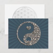 Yin & Yang / Hearts SILVER Briefkaart (Voorkant / Achterkant)