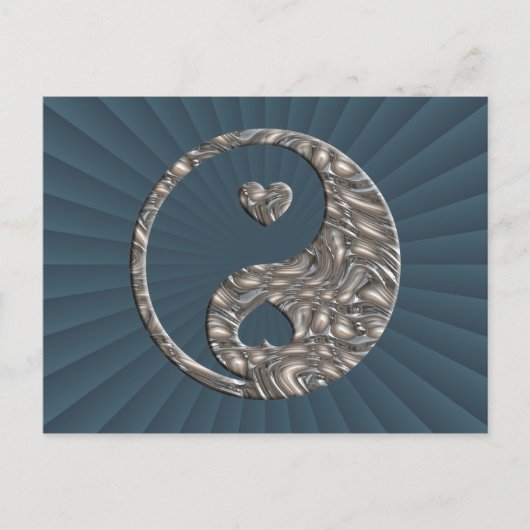 Yin & Yang / Hearts SILVER Briefkaart (Voorkant)