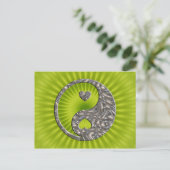 Yin & Yang / Hearts SILVER Briefkaart (Staand voorkant)