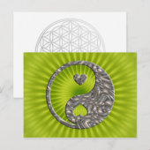 Yin & Yang / Hearts SILVER Briefkaart (Voorkant / Achterkant)