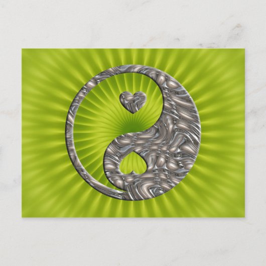 Yin & Yang / Hearts SILVER Briefkaart (Voorkant)