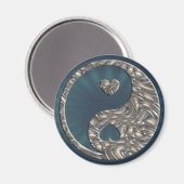 Yin & Yang / Hearts SILVER Magneet (Voorkant / Achterkant)
