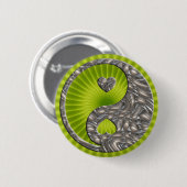 Yin & Yang / Hearts SILVER Ronde Button 5,7 Cm (Voorkant /achterkant)