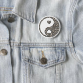 Yin & Yang / Hearts SILVER Ronde Button 5,7 Cm (In situ)