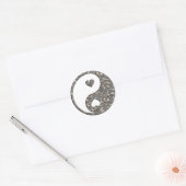 Yin & Yang / Hearts SILVER Ronde Sticker (Envelop)