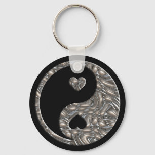 Yin & Yang / Hearts SILVER Sleutelhanger