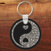 Yin & Yang / Hearts SILVER Sleutelhanger (Voorkant)