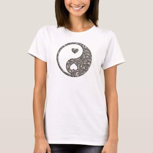 Yin & Yang / Hearts SILVER T-shirt (Voorkant)