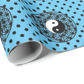 Yin Yang heilige geometrie polka stippen Cadeaupapier (Rol Hoek)