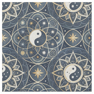 Yin Yang Hemelharmonie Mandala Ontwerp Patroon Stof