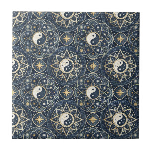 Yin Yang Hemelharmonie Mandala Ontwerp Patroon Tegeltje