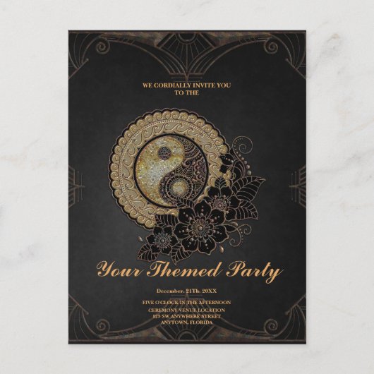 Yin yang het symbool dat staat voor evenwicht briefkaart (Voorkant)