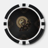 Yin yang het symbool dat staat voor evenwicht poker chips (Voorkant)