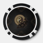 Yin yang het symbool dat staat voor evenwicht poker chips (Achterkant)