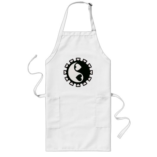 YIN YANG HOARTS BLACK & WHITE LANG SCHORT (Voorkant)