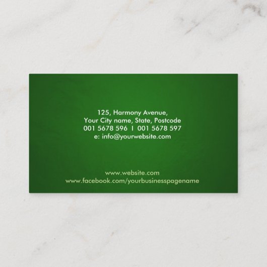 Yin Yang -Holistic Wellness Coach Visitekaartje (Achterkant)