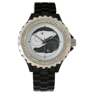 Yin Yang Horse Head Horloge