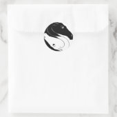 Yin Yang Horse Heads Ronde Sticker (Tas)