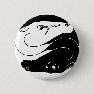 Yin Yang Horse Pin Ronde Button 5,7 Cm
