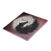 Yin Yang Horses Ceramic Tile Tegeltje (Zijkant)