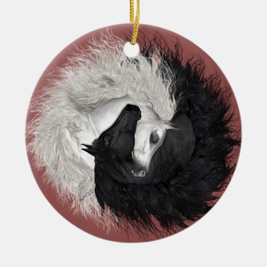 Yin Yang Horses Ornament (Voorkant)