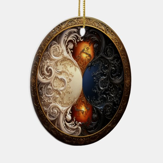 Yin-Yang Hourglass Keramisch Ornament (Rechts)