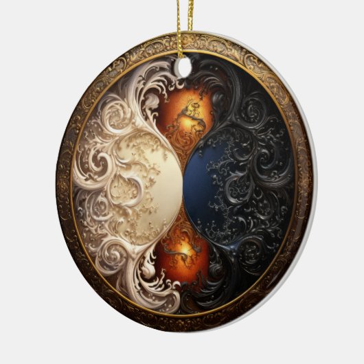 Yin-Yang Hourglass Keramisch Ornament (Links)