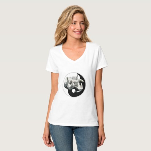 Yin-Yang Husky T-Shirt (Voorkant volledig)