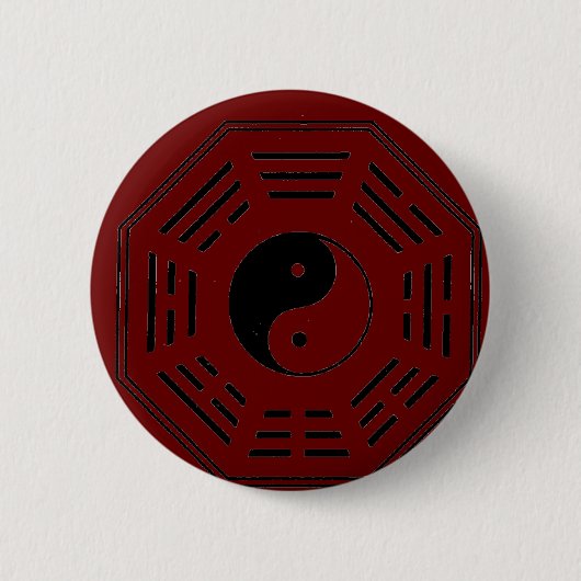 yin-yang i-ching ronde button 5,7 cm (Voorkant)