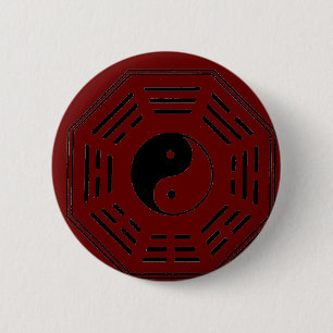 yin-yang i-ching ronde button 5,7 cm