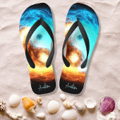 Yin Yang Ice and Fire sacred symbool met jouw naam Teenslippers