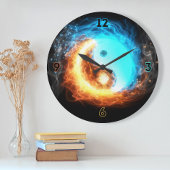 Yin Yang Ice en Fire sacred symbol wall klok
