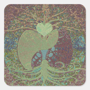 Yin Yang in Bruin Vierkante Sticker